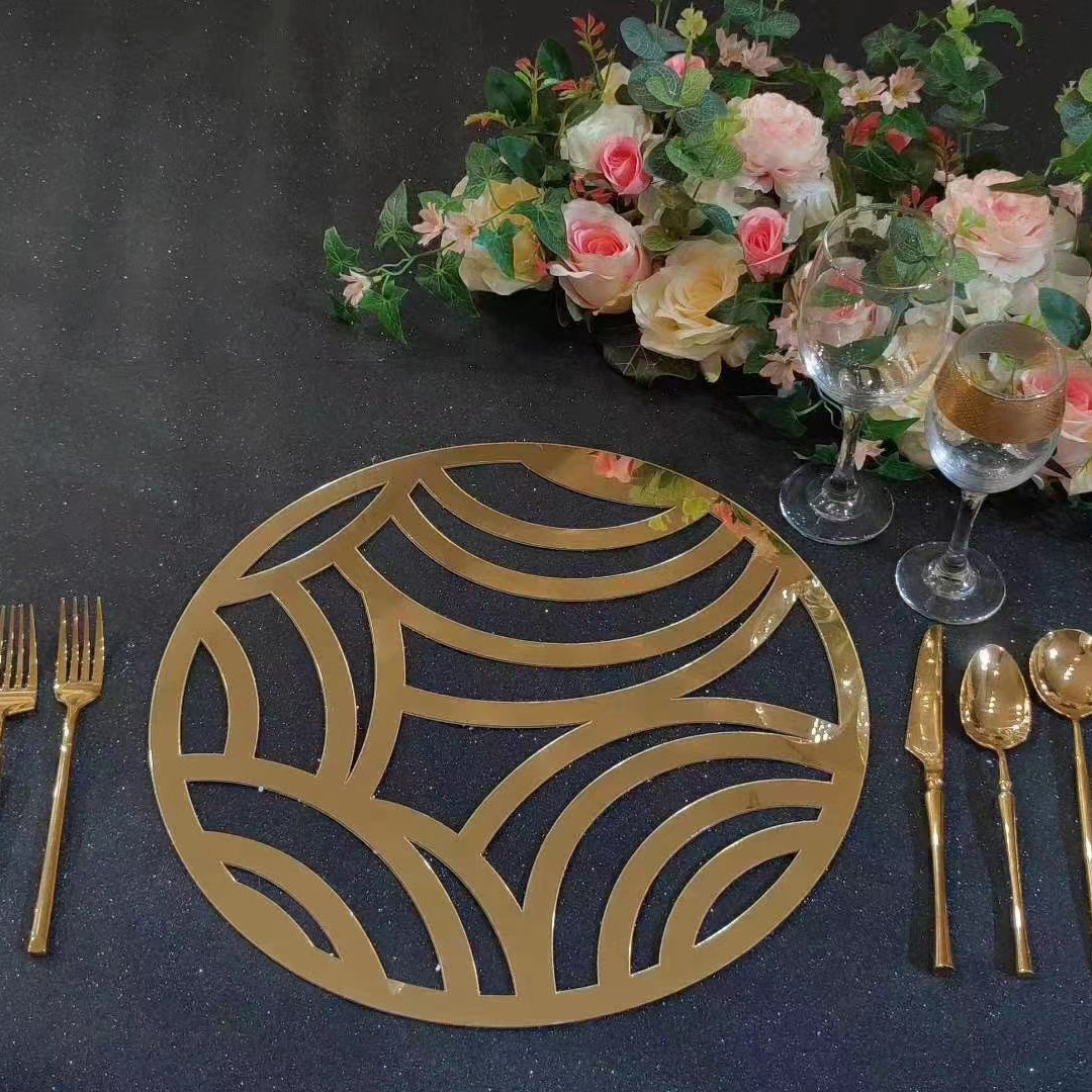 Wedding Suppliers Charger Plates Under Decor Acrylic Gold Mirror Placemat Mats For Dining Table