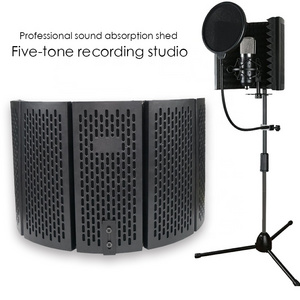 Studio Microphone sound Isolation shield in plastic/Recording microphone reflexion filter/Plastic vocal booth