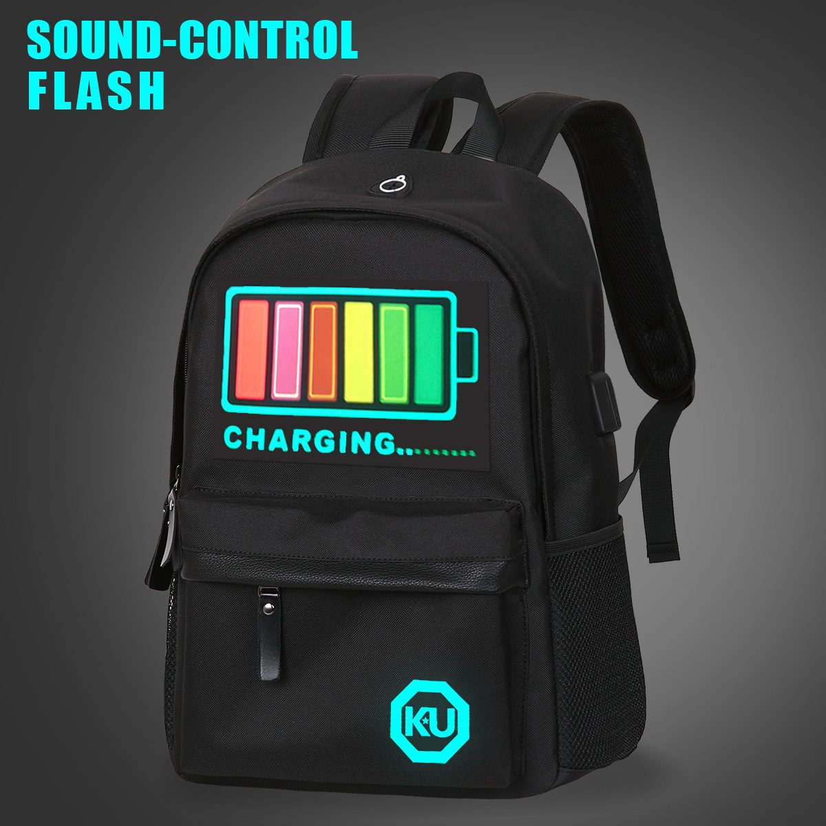 Wholesale LED Voice Vontrol Flash Backpack Personalized Light Shiny Gloss Waterproof School Backpacks Bag Student Mochilas