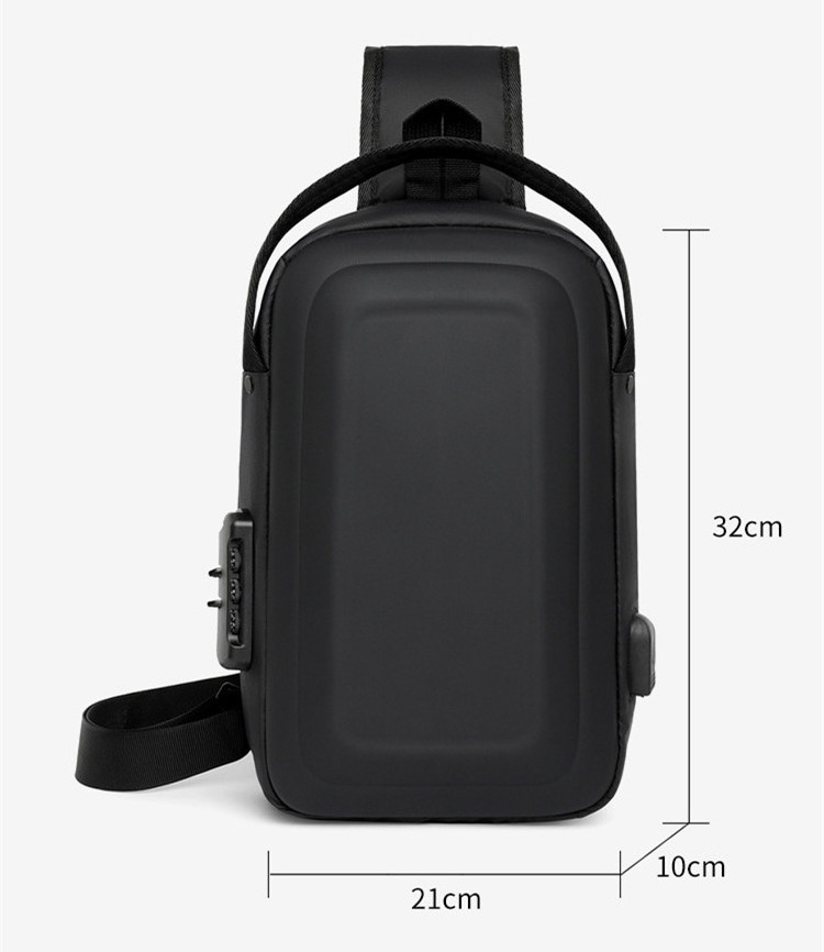 Large waterproof business travel Waterproof Men's Chest Bag Shoulder bags Crossbody Sling Backpack With lock