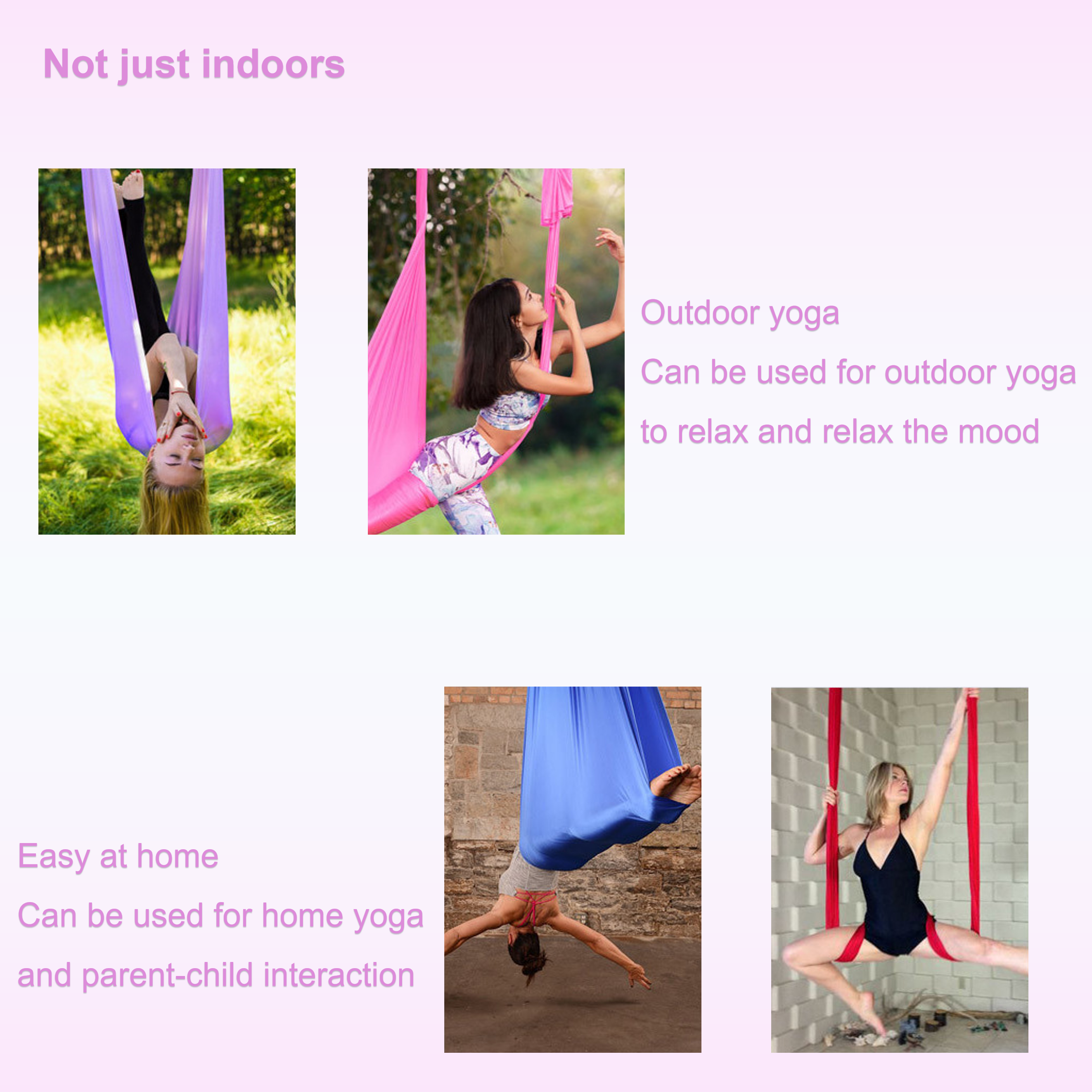 Wholesale 2023 Flying Hammock Aerial Yoga Swing Pink Trapeze Sling Prop Gravity Inversion Home Gym Yoga Hammock