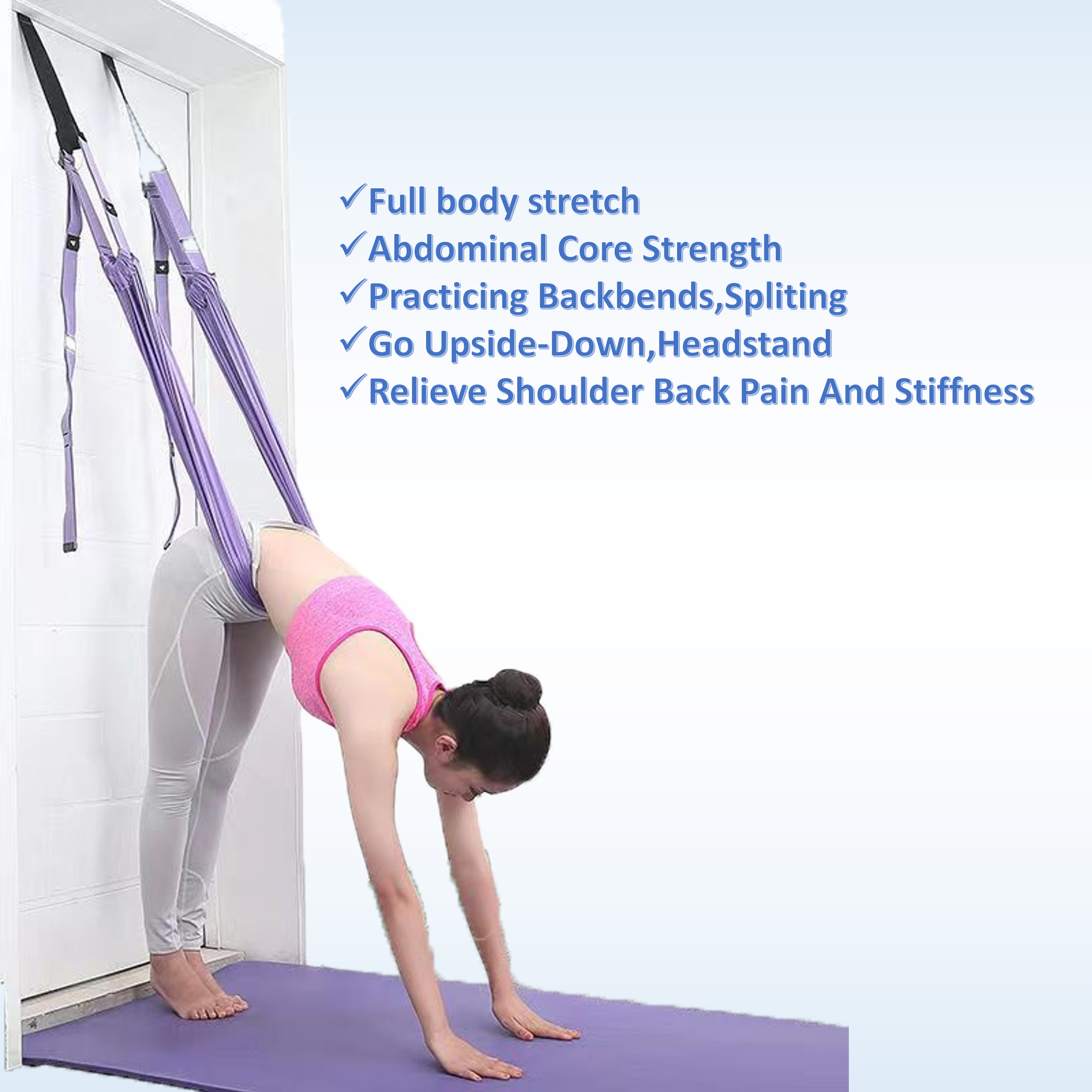 Wholesale New Fashion Aerial Yoga Rope Open Hip Stretch Yoga Inverted Rope Pull Stretch Belt Splits Lower Waist Trainer