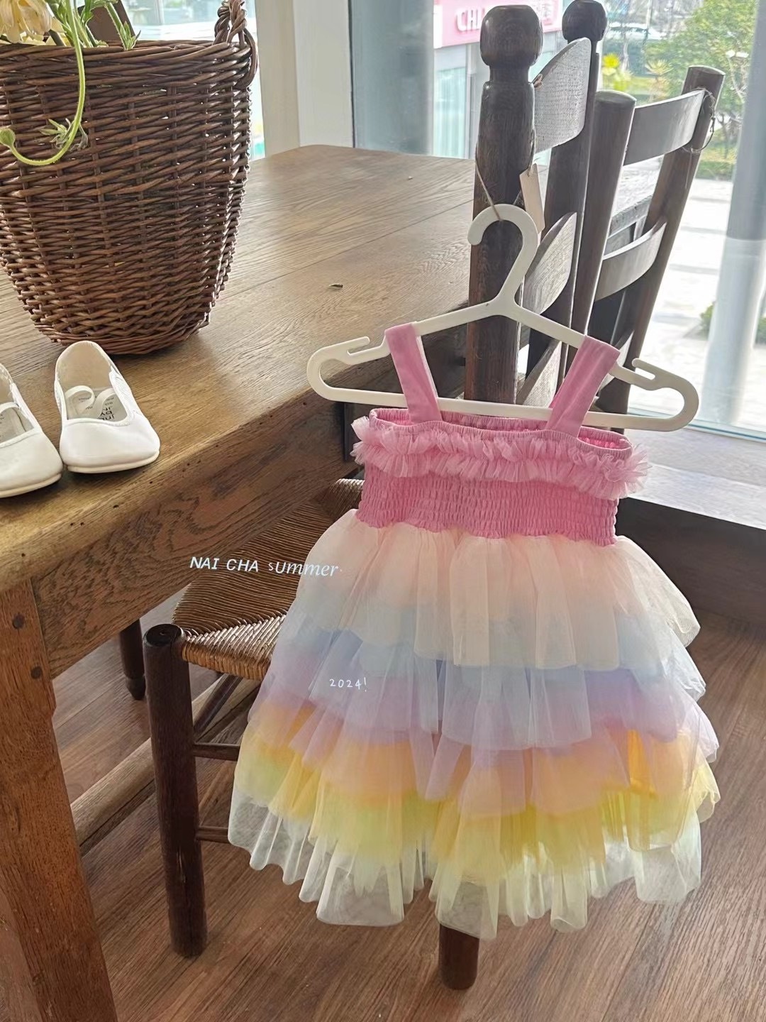 Rarewe High Quality Sleeveless Layered Princess Dress Birthday Dress Girls Tulle Dresses for Summer