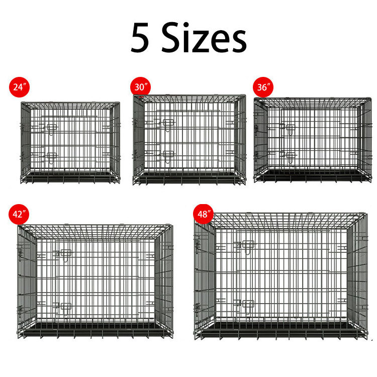 Ready to ship Top Seller Enhanced Single & Double Door Iron Foldable Dog Crate