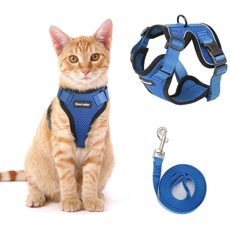 Escape Proof Lightweight Soft Mesh Cat Harness And Leash For Walking