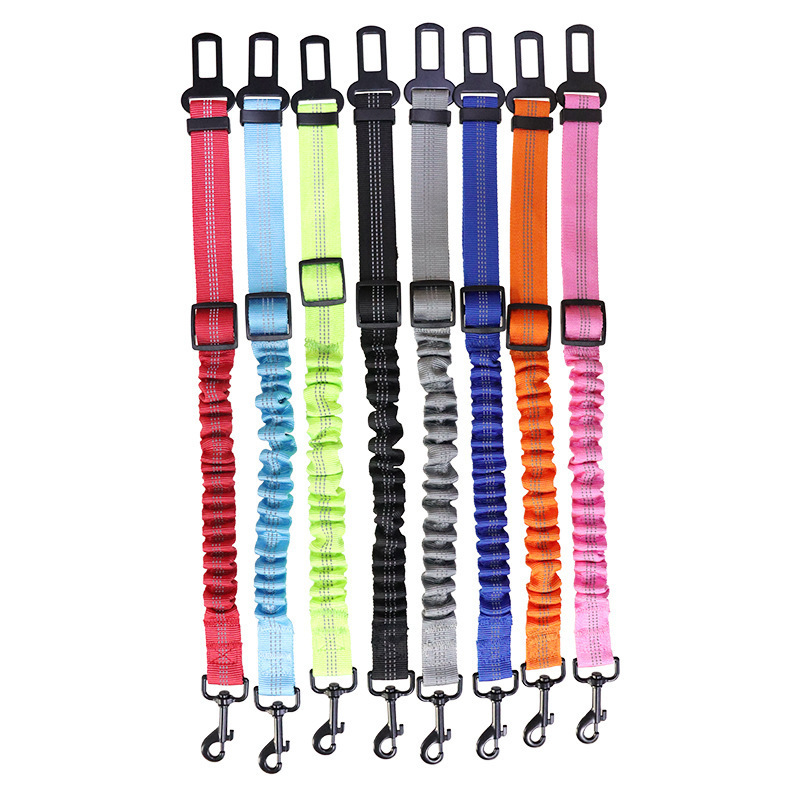 Car Travel Accessories 8 Colors Elastic Bungee Adjustable Dog Car Seat Belts