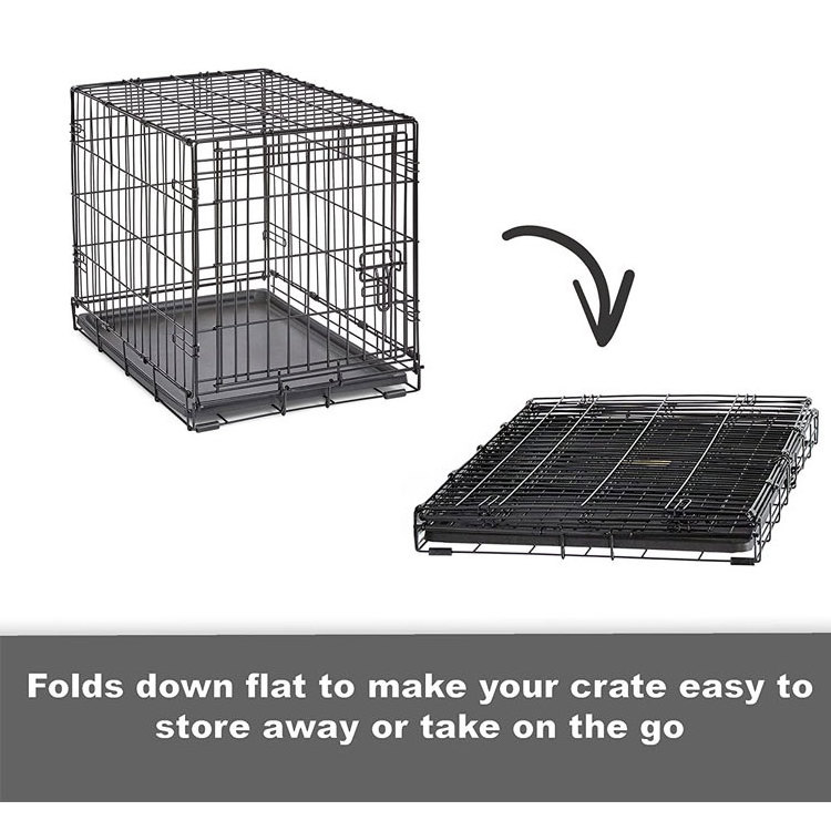 Ready to ship Top Seller Enhanced Single & Double Door Iron Foldable Dog Crate