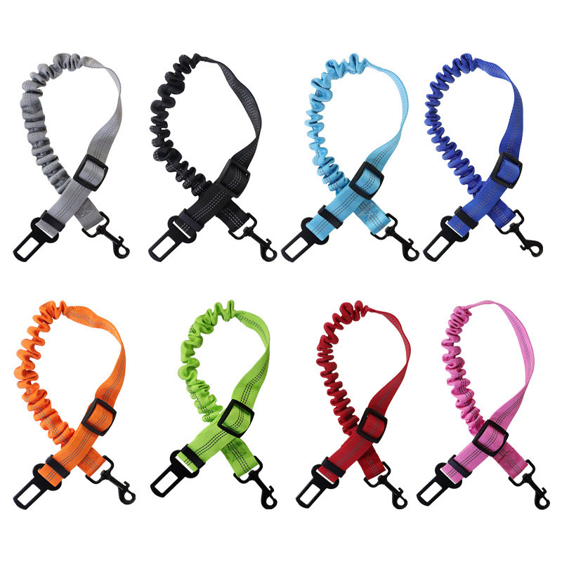 Car Travel Accessories 8 Colors Elastic Bungee Adjustable Dog Car Seat Belts