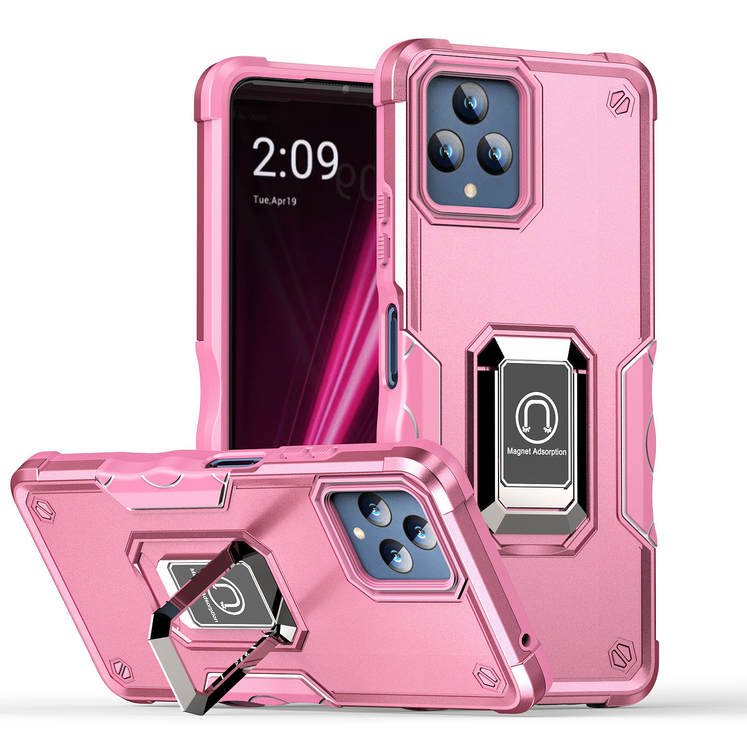 Premium Anti Shock Kickstand 2 in 1 Armor Phone Case for T-Mobile REVVL6 REVVL V+ 6 Pro 6Pro Shockproof Cases