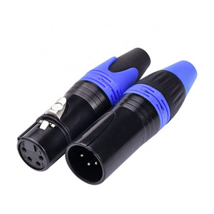 Hot Selling 4-pin XLR Male to Female Microphone Amplifier DVD Speaker Sound Audio Socket Plug 4 pin XLR Connector