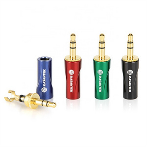 RASANTEK High end 3.5 mm 5 Pole 4 Pin Gold-plated Speak Conector 3.5 Headphone Plug Audio Jack for Audio Video