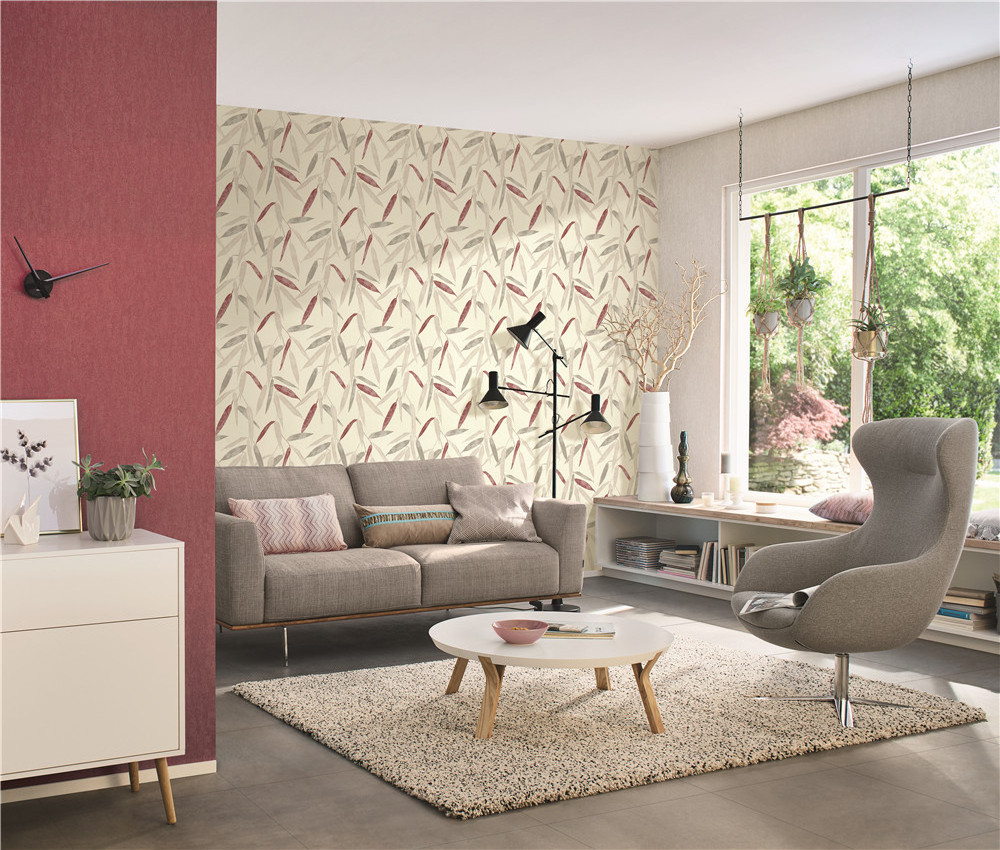 Modern Red Household Fancy Decoration Wallpaper Eco-Friendly Modern Design Non Woven Wallpaper For Export