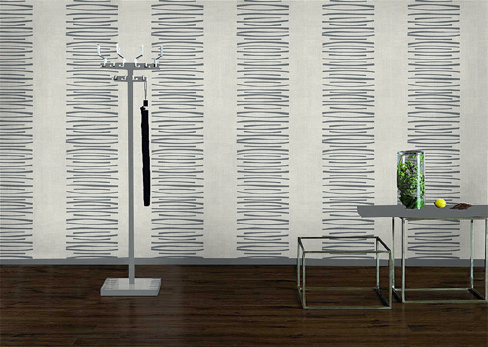 Durable Non-Woven Wallpapers For Apartment Midcentury Style Stripes & Plaid Pattern Environmentally Friendly