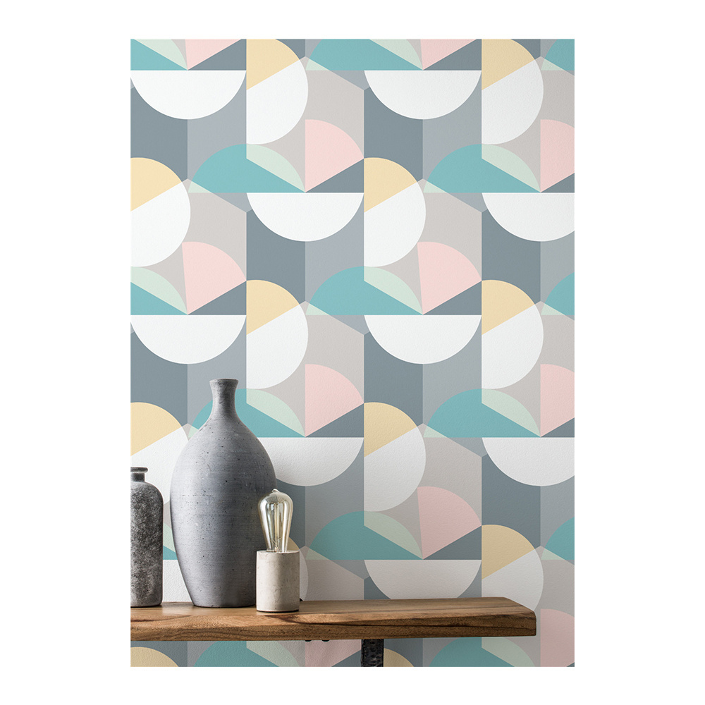 Hot Selling Eclectic Style Non Woven Wallpaper Geometric Pattern Wallpaper For Home Decoration