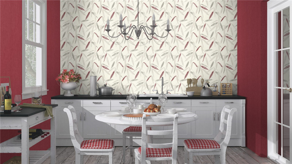 Modern Red Household Fancy Decoration Wallpaper Eco-Friendly Modern Design Non Woven Wallpaper For Export