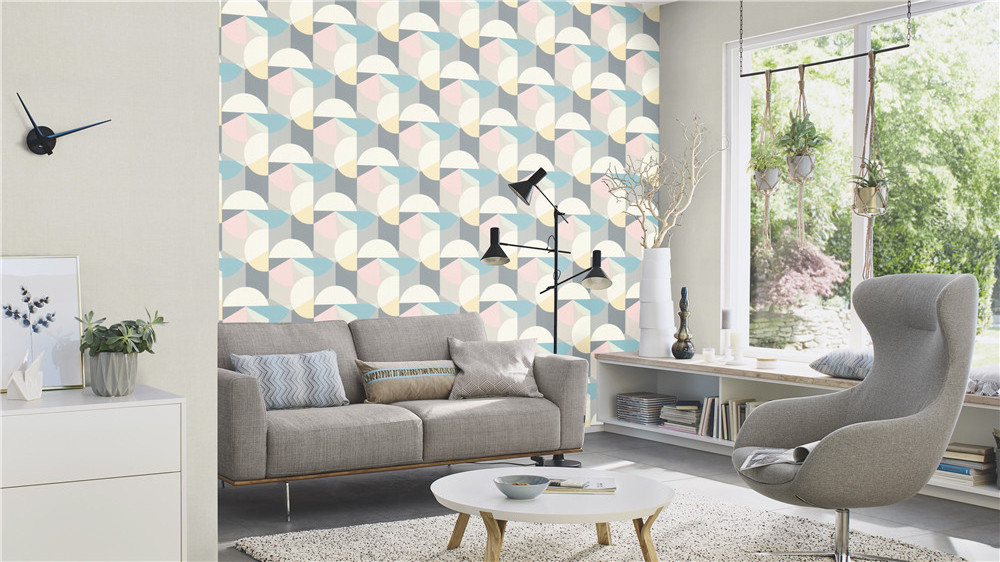 Hot Selling Eclectic Style Non Woven Wallpaper Geometric Pattern Wallpaper For Home Decoration