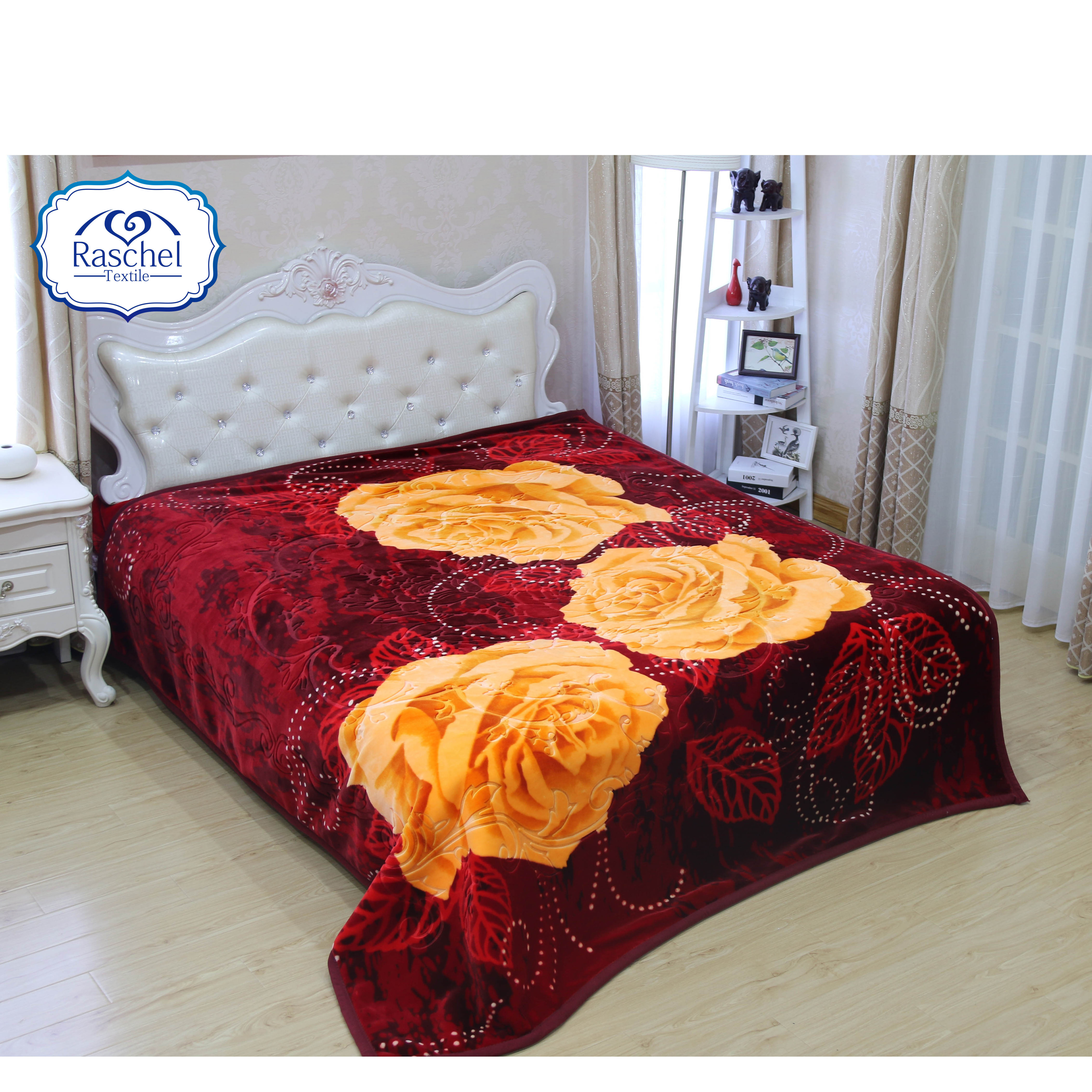 Polyester luxury brand custom korean printed Blanket