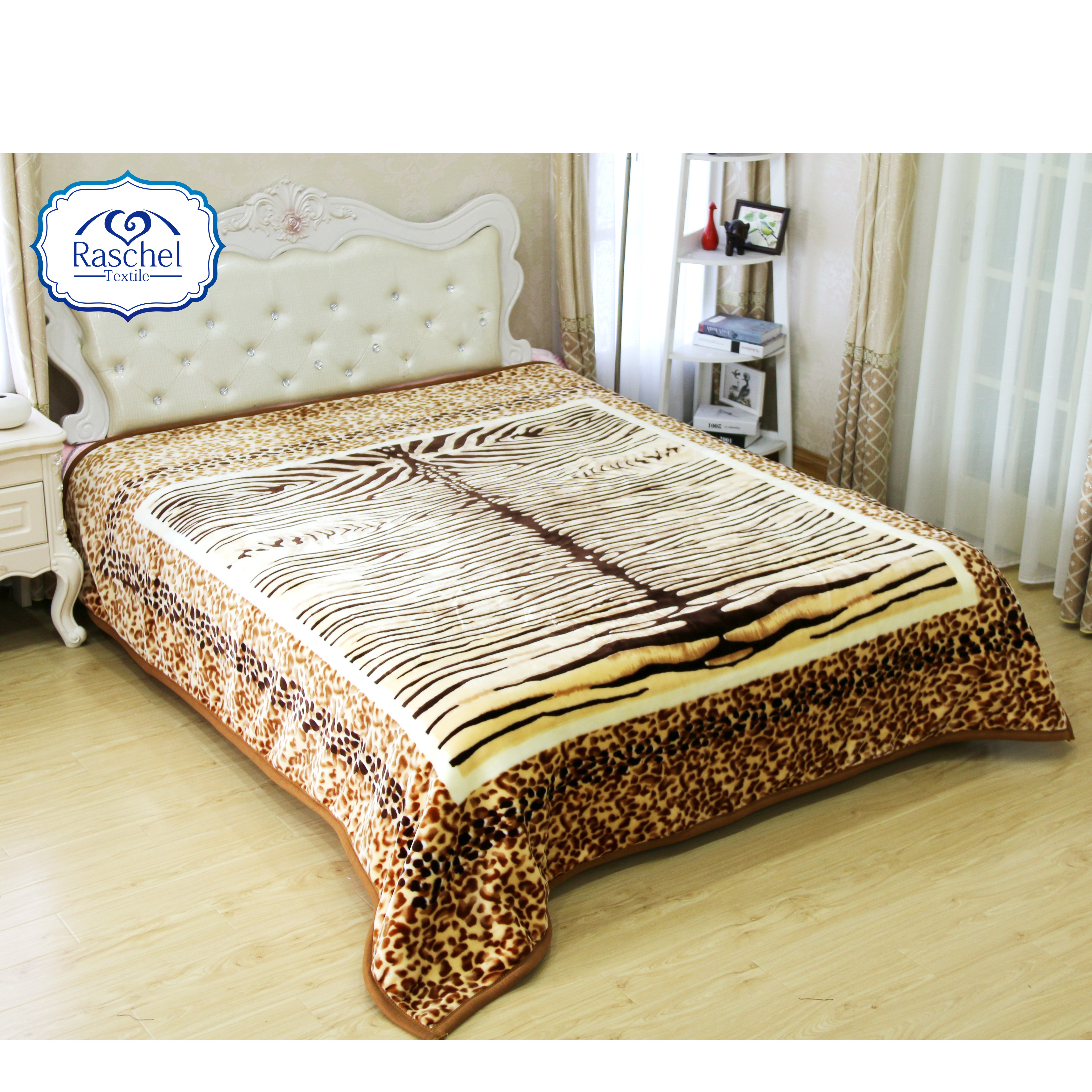 Soft touch super warm animal tiger single sided spain mink blanket