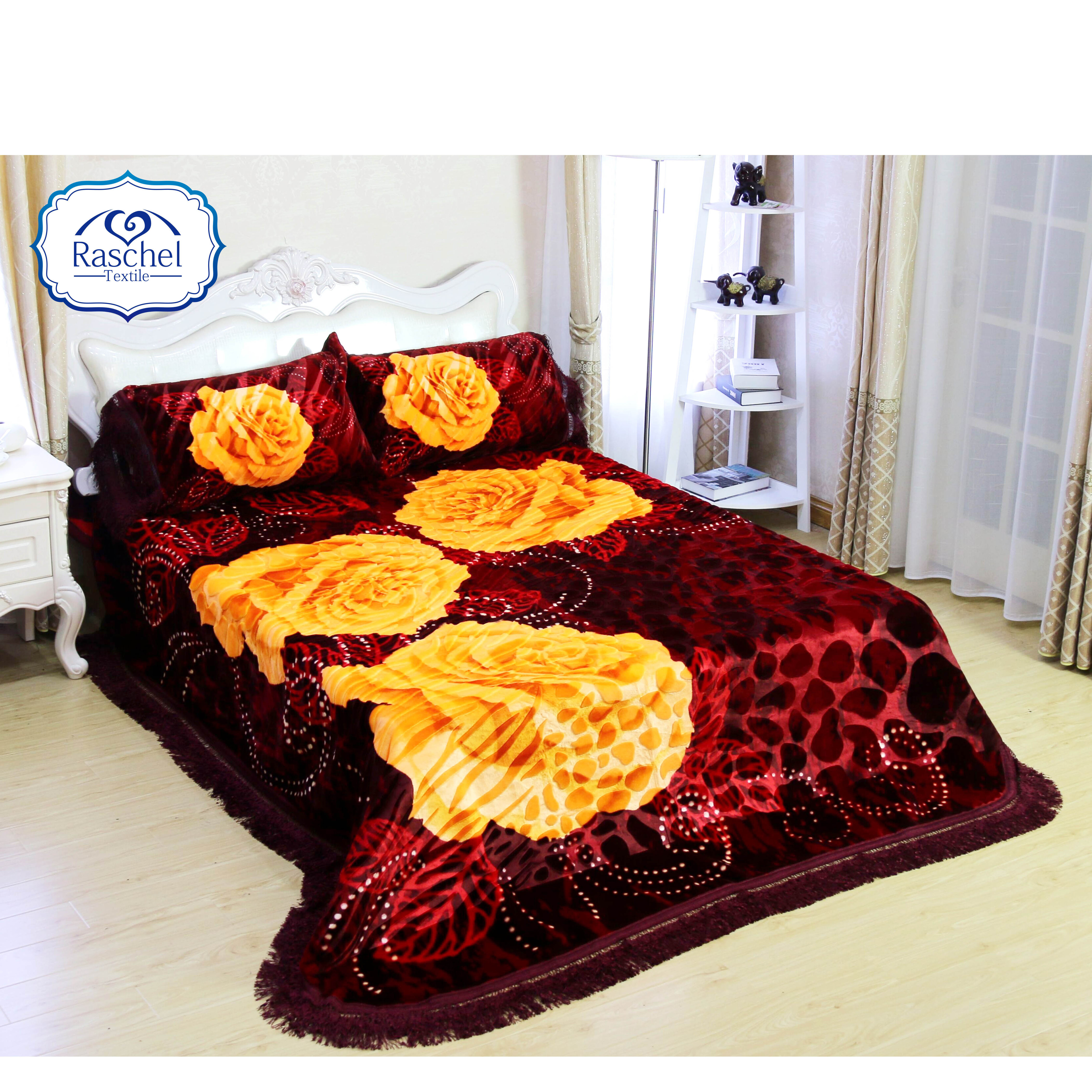 Polyester luxury brand custom korean printed Blanket