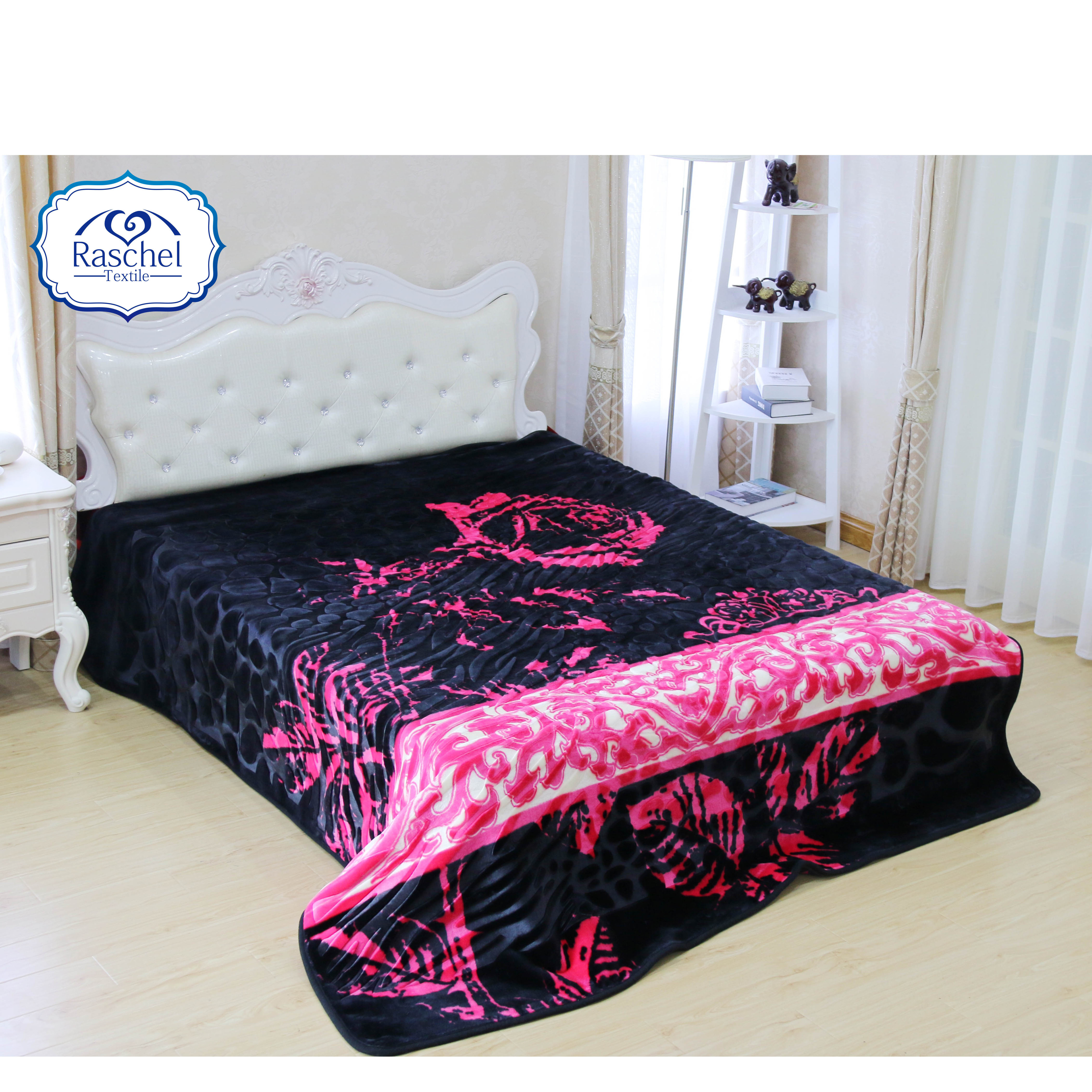 100% Polyester Mora Design 1ply Embossed Spanish Heavy Plush Blanket