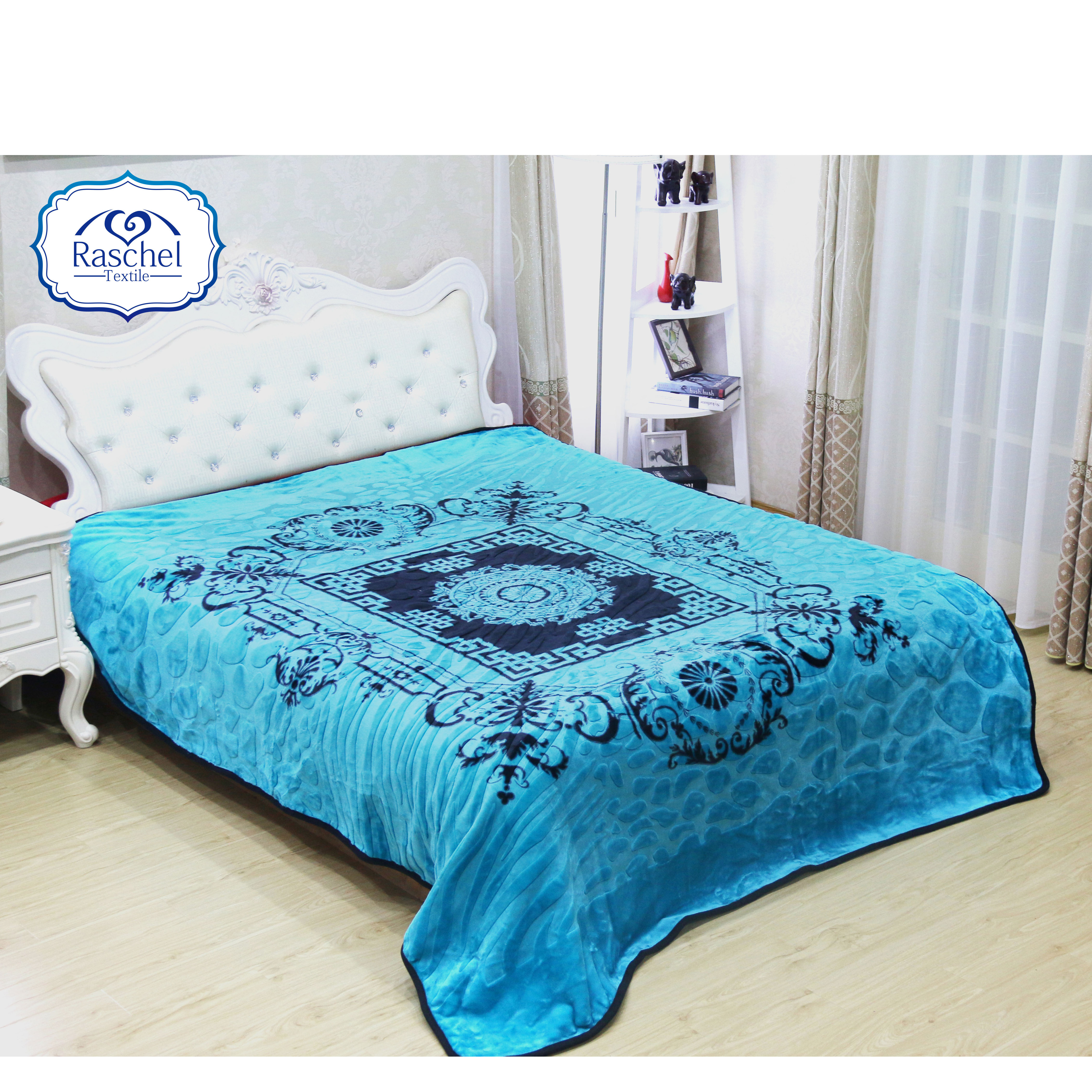 100% polyester Blanket,1Ply spanish style embossed 3.5kg cloudy blanket