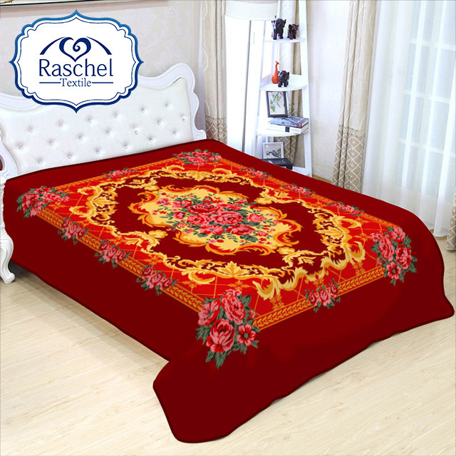 Hot Sale Factory Polyester Winter Fleece 4.5kg 2ply Africa Style Raschel Mink Blanket