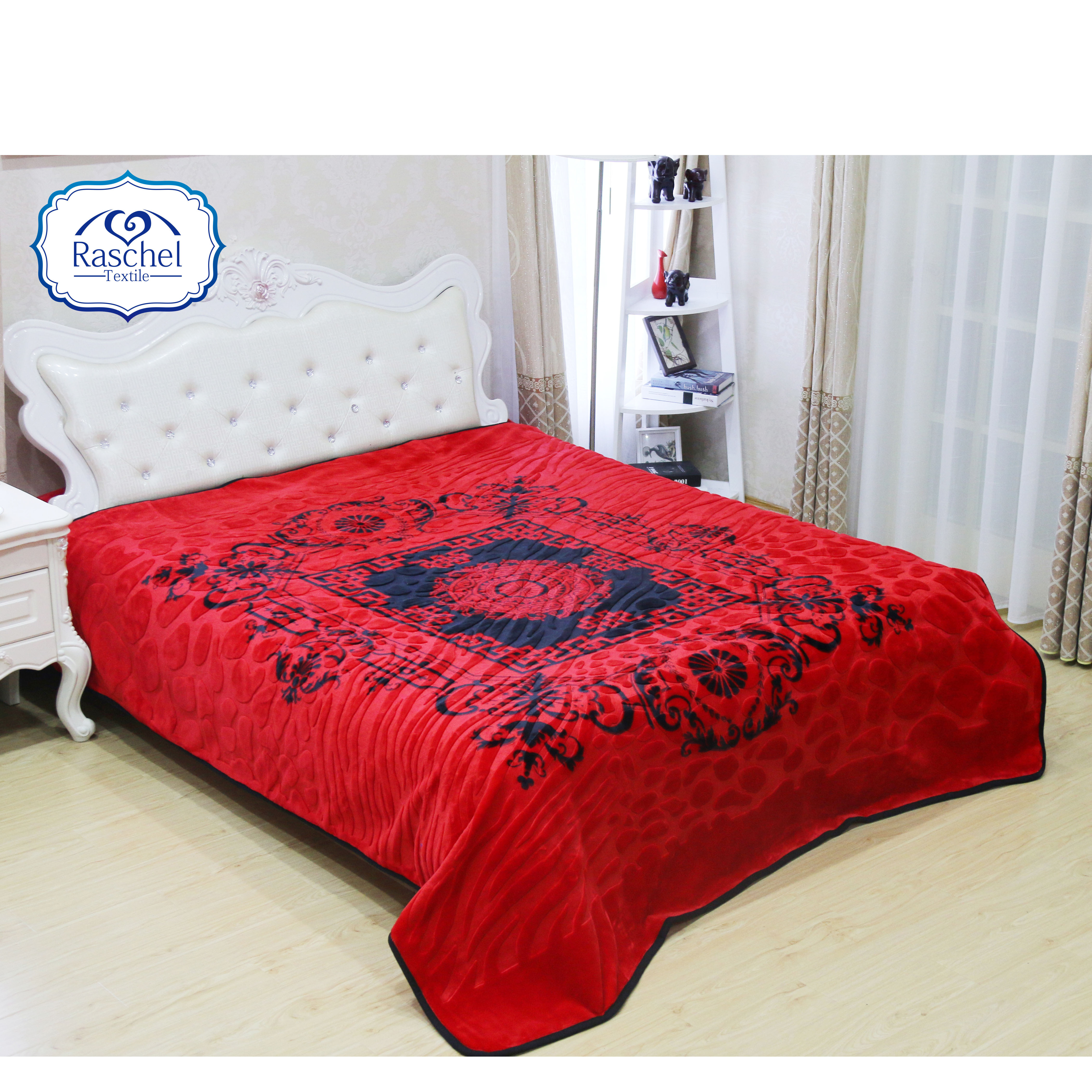 100% polyester Blanket,1Ply spanish style embossed 3.5kg cloudy blanket