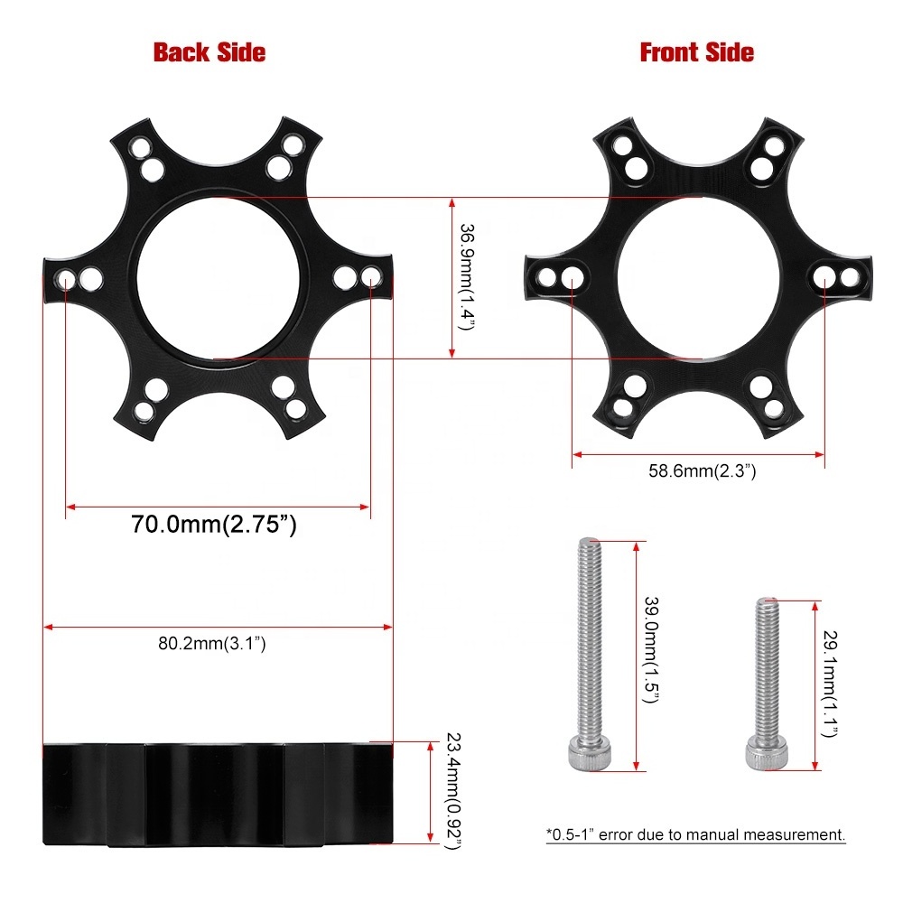 Aluminum alloy 70mm Wheel Spacers Adapter Plate Ring for Thrustmaster T300RS Steering Wheel upgrade Steering Wheel Adapter Plate