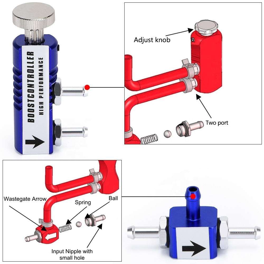 UNIVERSAL  ADJUSTABLE MANUAL TURBO BOOST CONTROLLER KIT 1-30 PSI IN-CABIN BOOST CONTROL