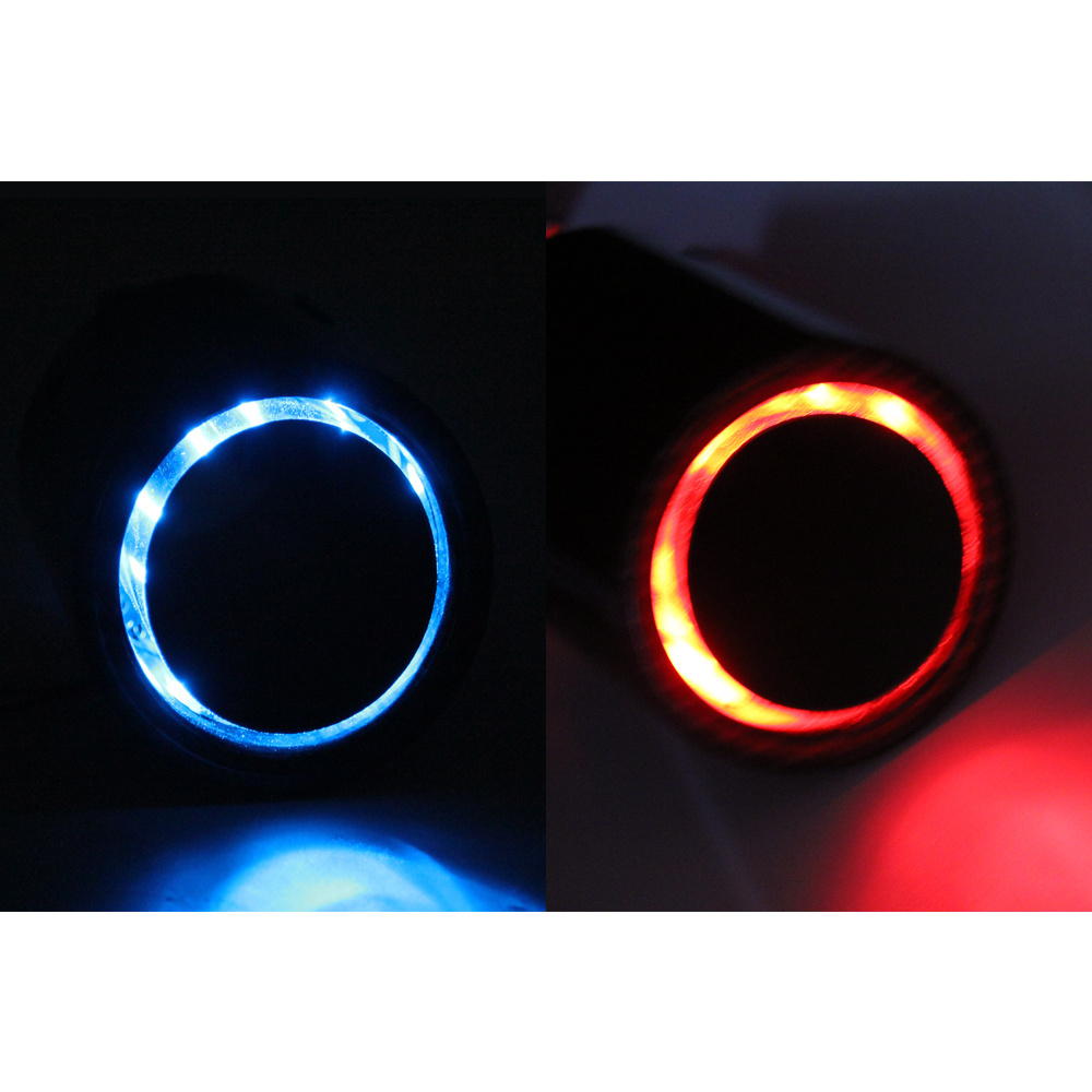 HOT SALE Universal Exhaust Muffler Tip Tail Pipe Red Luminous LED For 35-63mm