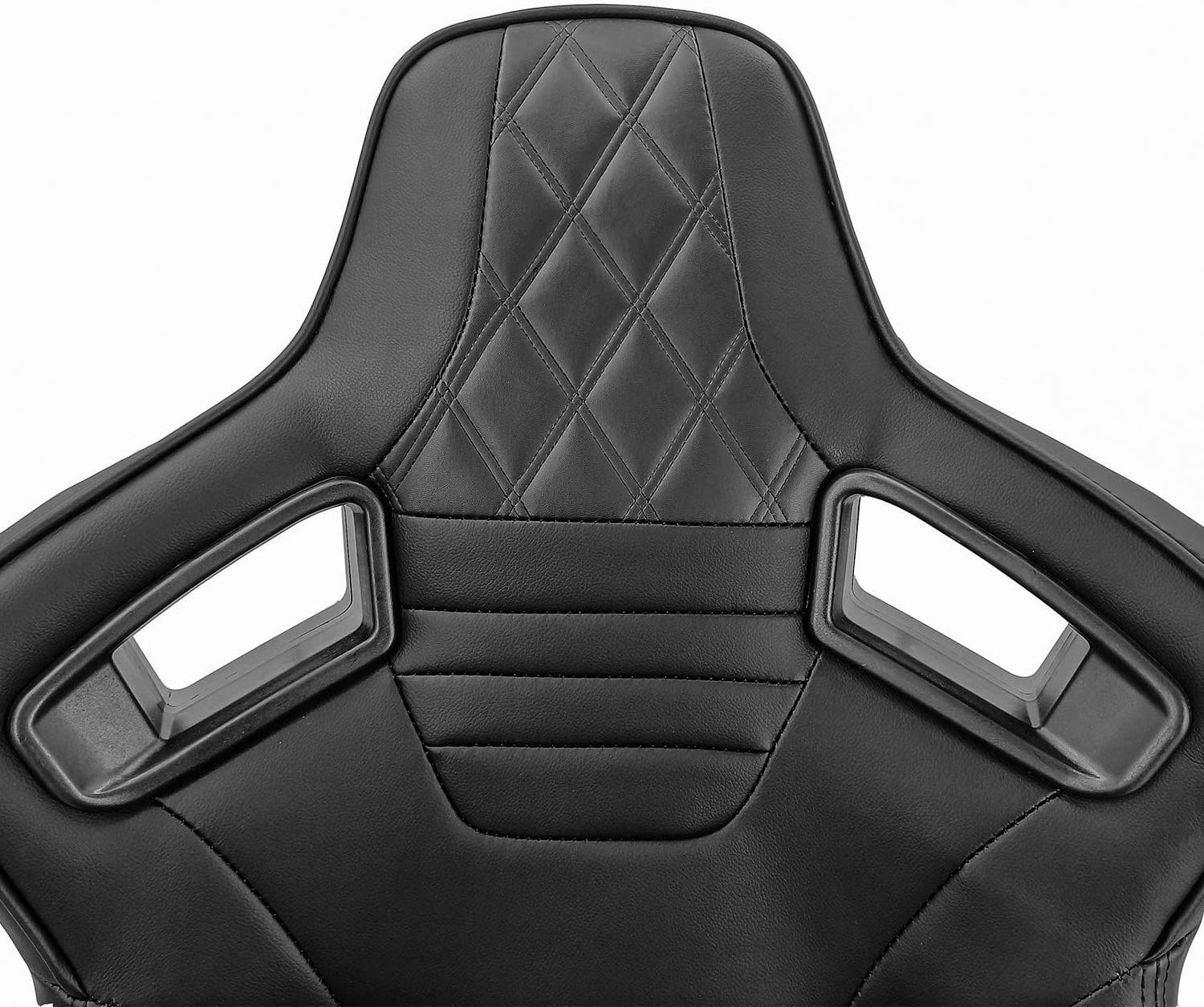 Pair Of Black PVC Leather Carbon Fiber Polyurethane Backing With Double Slider Bucket Racing Seat