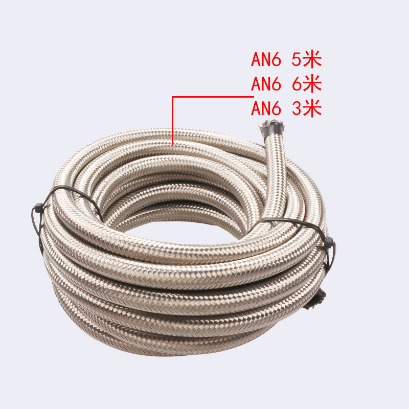 Degree Aluminum Alloy Oil Cooler Swivel Oil Fuel Gas Line Hose Pipe Adapter Fitting AN10 Rubber Inner Tube Nylon Cover