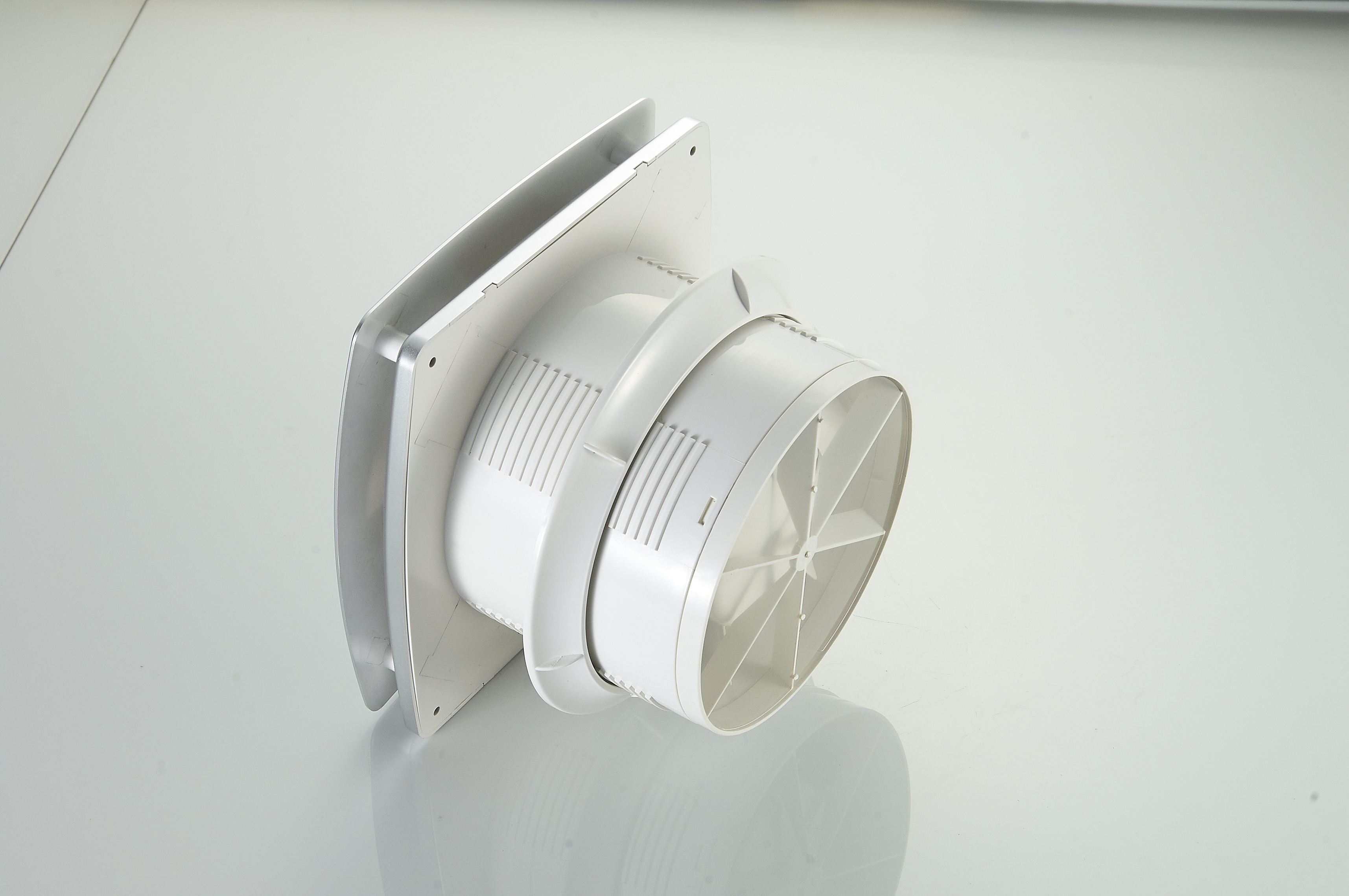 Ball bearing motor smart 6inch exhaust fan 110 CFM duct white square quiet ceiling fan or wall mounted fan  with timer&humidity