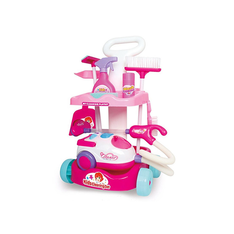 My Cleaning Play set Cleaning Tool Toy Education Plastic House Pretend Play  Plastic Cart With Sanitary Ware And Vacuum