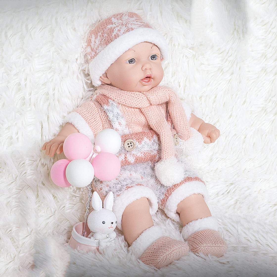 258-2 Big Eyes Mini Realistic Soft Silicone Reborn Dolls The Blue Eyes Baby Reborn Silicone Toys Dolls for Baby