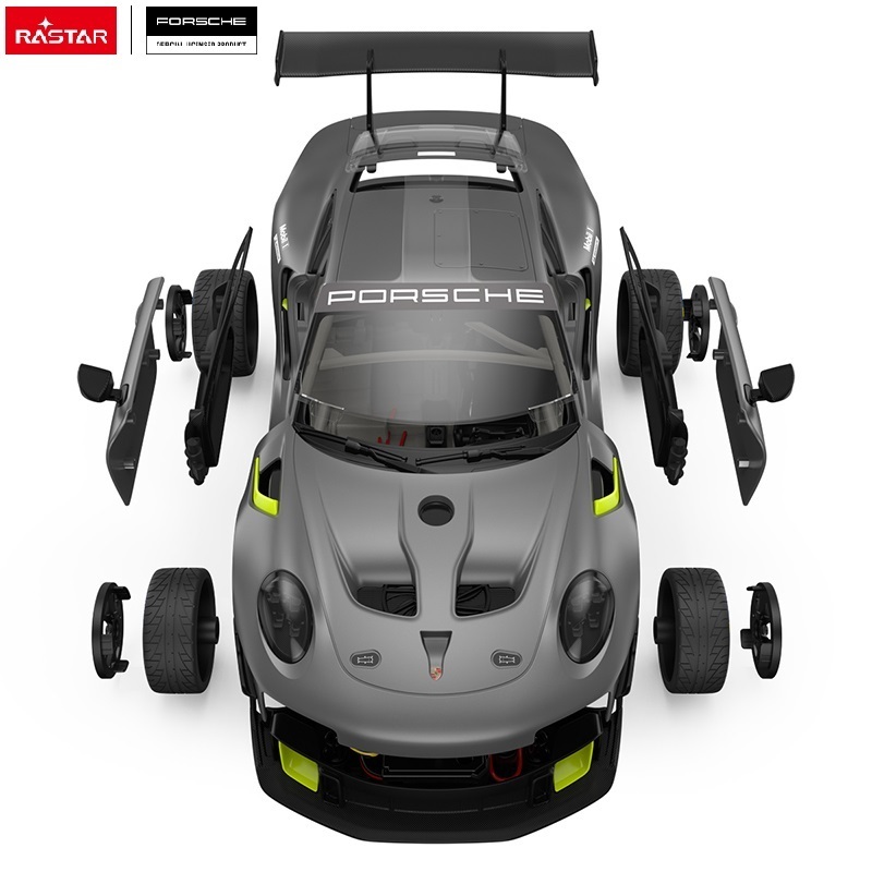 Rastar 1:18 Porsche Licensed 911 GT2 RS Clubsport 25 STEM Radio Control Toys RC Remote Control Toy Car DIY Assembly Kit for Kids