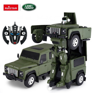 Rastar Remote Control Transforming Car Robot Toys For Boys Kids Teens Land Rover Defender Licensed RC Kids Car With Lights