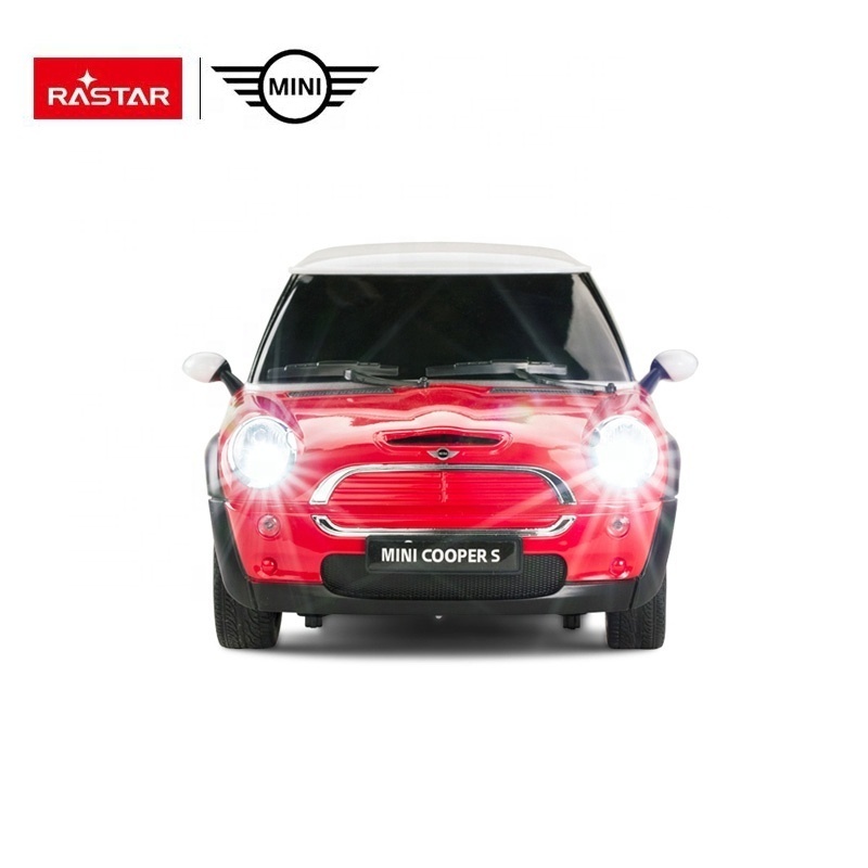 RASTAR Rc 1:14 Led Light Mini Cooper Logo Electric Radio Control Toys for Boy Plastic Window Box AA Large Size Plastic Toy