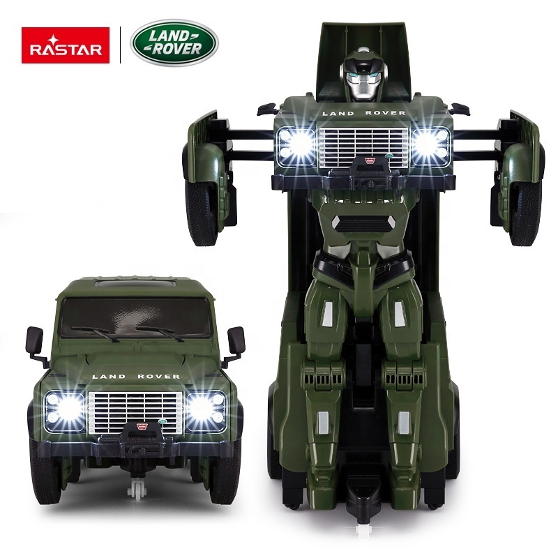 Rastar Remote Control Transforming Car Robot Toys For Boys Kids Teens Land Rover Defender Licensed RC Kids Car With Lights