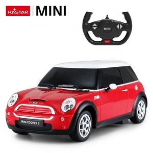 RASTAR Rc 1:14 Led Light Mini Cooper Logo Electric Radio Control Toys for Boy Plastic Window Box AA Large Size Plastic Toy