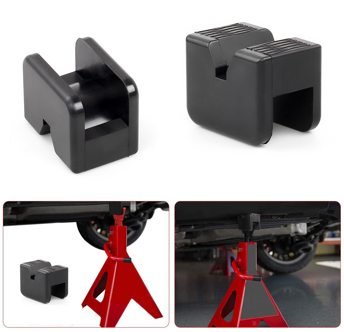 Universal Car Rubber Lifting Jack Pad Adapter Rubber Slotted Frame Rail Pinch Welds Protector