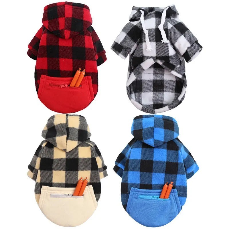 New Design Autumn Winter Warm Pet Dog Cat Hoodie Coat Classic Solid Color Sweatshirt Pet Dog Hoodie Wholesale