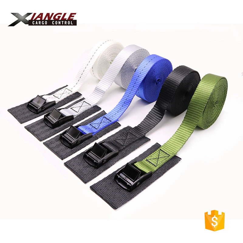 Wholesale 25mm 1m 3m 4m 250kg capacity cam buckle belt tie down straps and easy quick release tie down strap with gasket