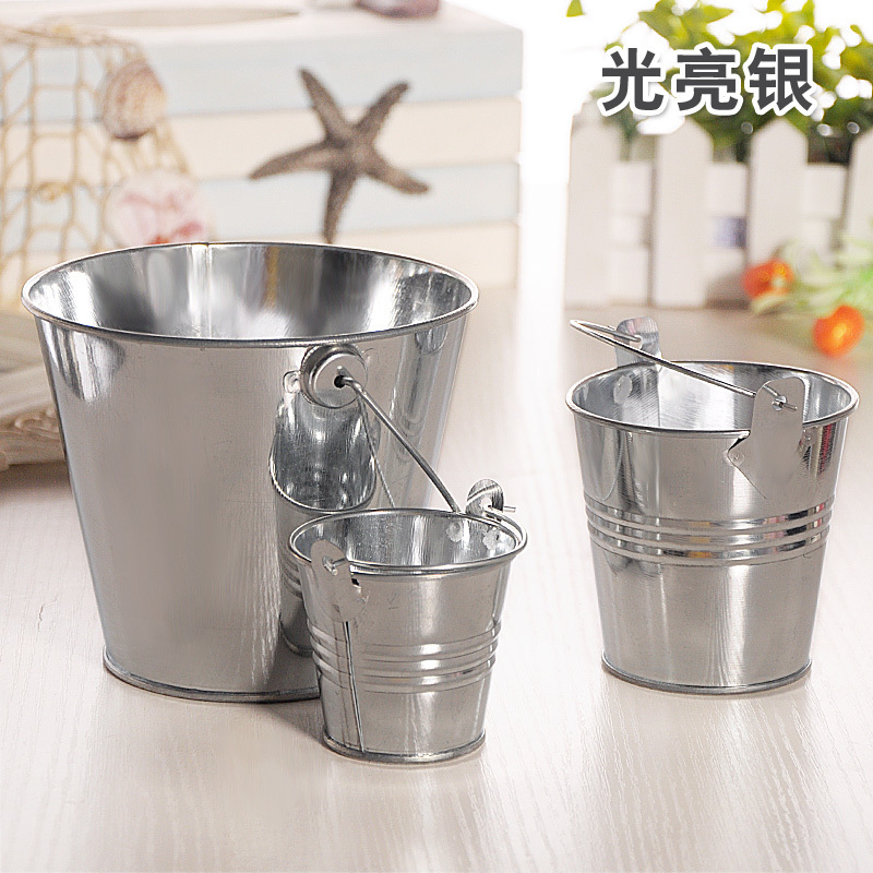 Galvanized Basket Bucket Planters  Metal Pot  For Plant and Flower