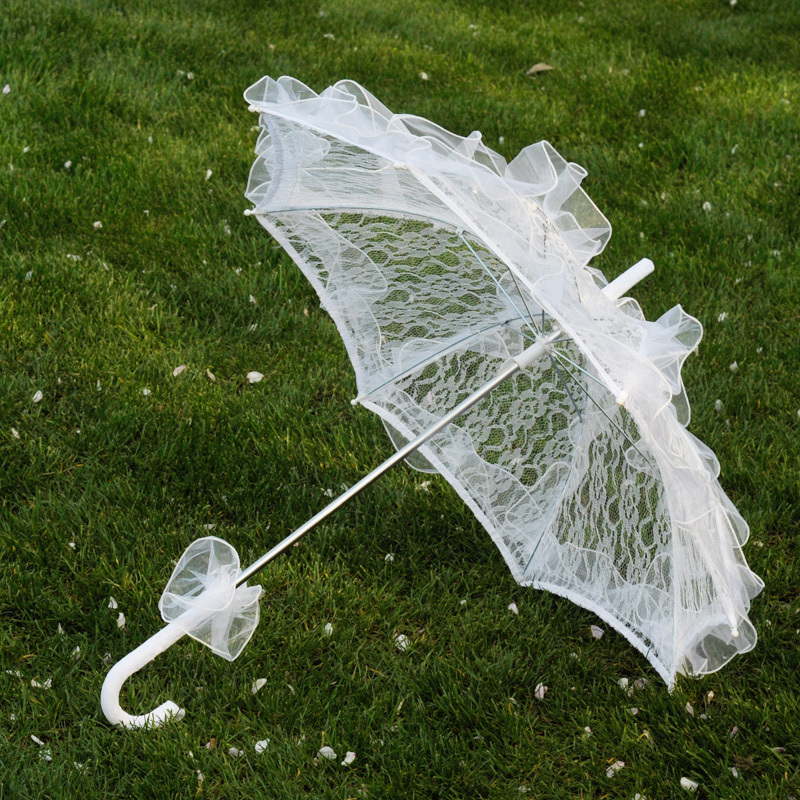 Wholesale 10 colors available lace umbrella wedding  parasols for children