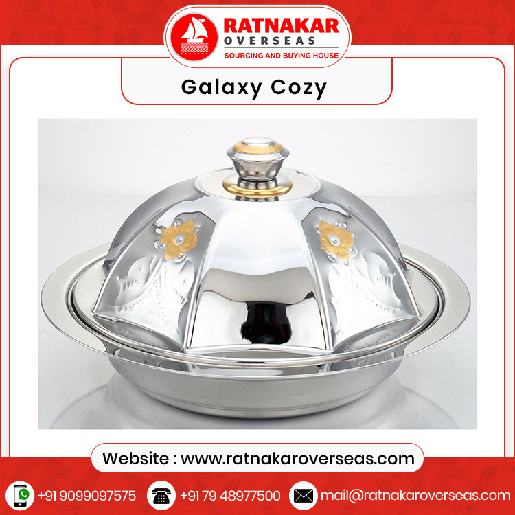 Buy Galaxy Cozy Hotpot With Nakshi And Gold Regular Knob Stainless Steel Hot Pot For Sale