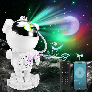 Upgraded Kids Star Projector Astronaut Night Light Starry Nebula Moon Ceiling Astronaut Projector Lamp with Bluetooth Speaker