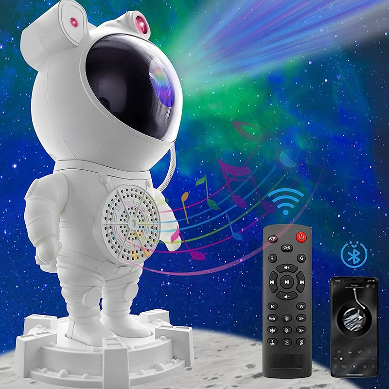 Upgraded Kids Star Projector Astronaut Night Light Starry Nebula Moon Ceiling Astronaut Projector Lamp with Bluetooth Speaker