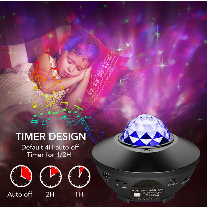 Galaxy Star Projector Lamp Music Led Universe Nebula Skylight Smart Skies Room Galaxy Projector Night Light