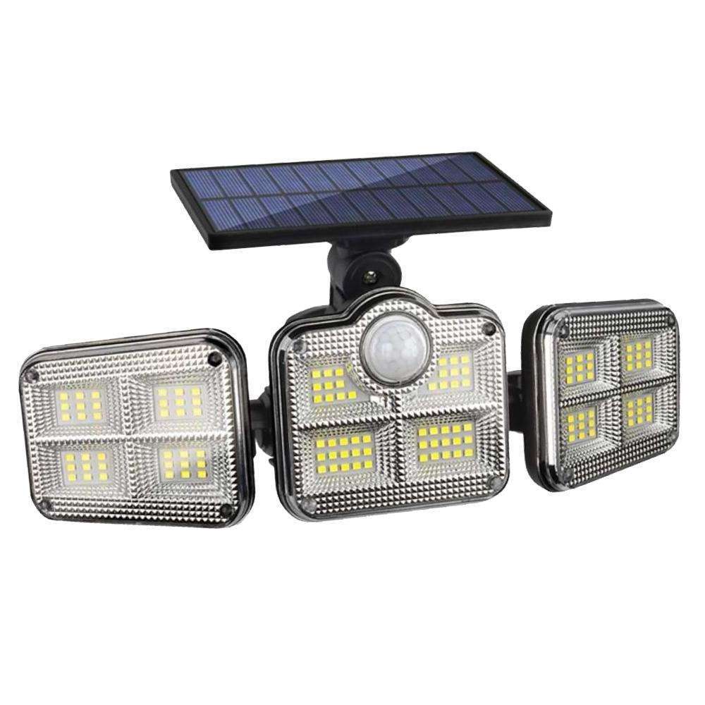 High Quality Abs Plastic Waterproof Solar Light Outdoor With Motion Sensor 3 Head Security Lights Solar Powered Pir Light